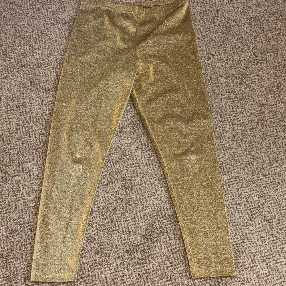 Vintage Lerner Gold Shimmer Leggings Small